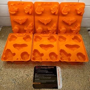 Jello Jigglers Mold Halloween Shots Shooters Spider Bat Ghost Skull Pumpkin X 6